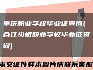 重庆职业学校毕业证查询(合江少岷职业学校毕业证查询)缩略图