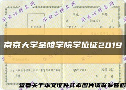 南京大学金陵学院学位证2019缩略图