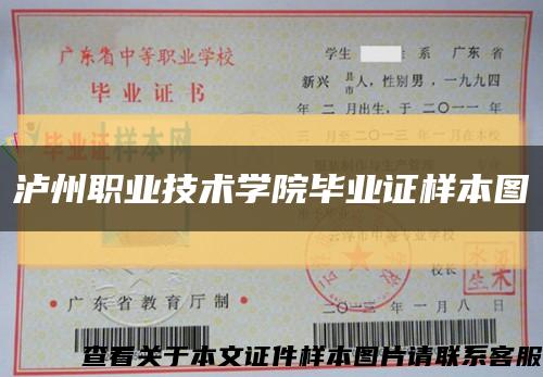 泸州职业技术学院毕业证样本图缩略图