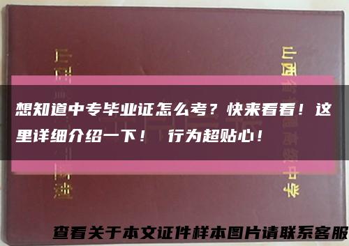 想知道中专毕业证怎么考？快来看看！这里详细介绍一下！ 行为超贴心！缩略图