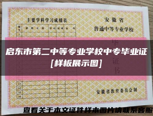 启东市第二中等专业学校中专毕业证
[样板展示图]缩略图