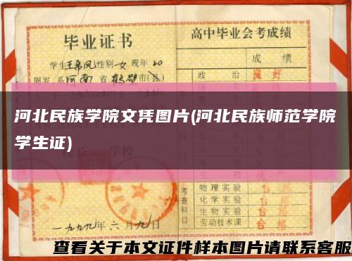 河北民族学院文凭图片(河北民族师范学院学生证)缩略图