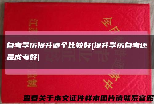 自考学历提升哪个比较好(提升学历自考还是成考好)缩略图