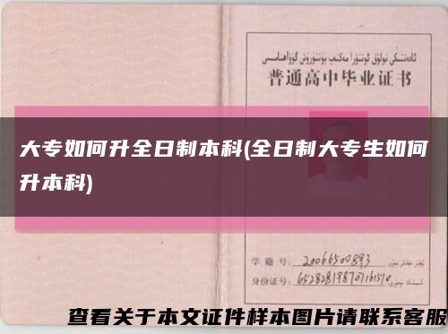 大专如何升全日制本科(全日制大专生如何升本科)缩略图