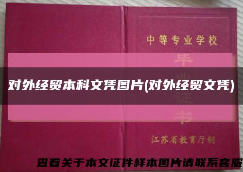 对外经贸本科文凭图片(对外经贸文凭)缩略图