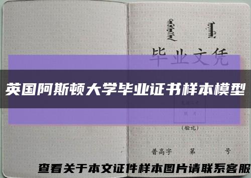 英国阿斯顿大学毕业证书样本模型缩略图