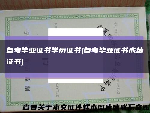自考毕业证书学历证书(自考毕业证书成绩证书)缩略图