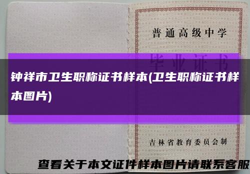 钟祥市卫生职称证书样本(卫生职称证书样本图片)缩略图