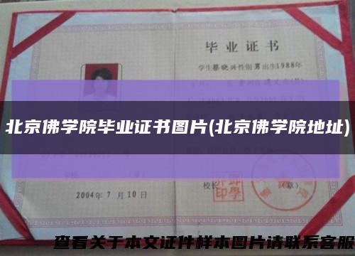 北京佛学院毕业证书图片(北京佛学院地址)缩略图