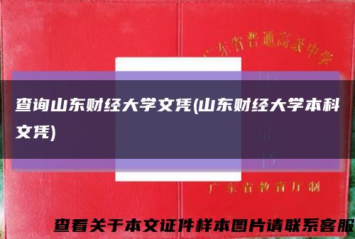 查询山东财经大学文凭(山东财经大学本科文凭)缩略图