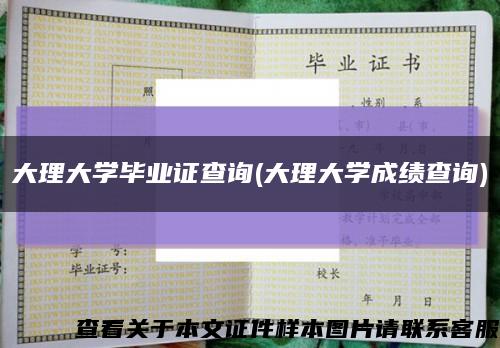 大理大学毕业证查询(大理大学成绩查询)缩略图