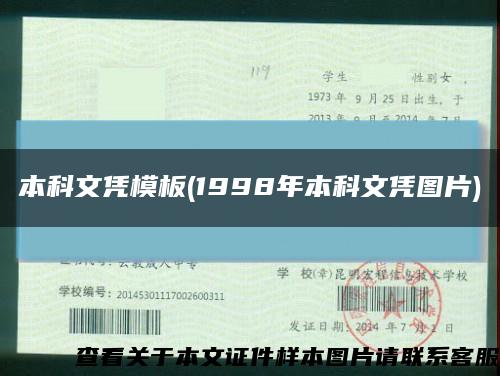 本科文凭模板(1998年本科文凭图片)缩略图