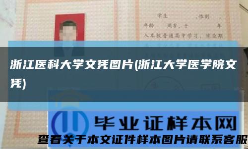 浙江医科大学文凭图片(浙江大学医学院文凭)缩略图
