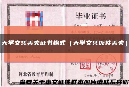 大学文凭丢失证书格式（大学文凭原件丢失）缩略图