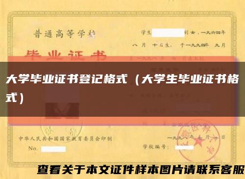 大学毕业证书登记格式（大学生毕业证书格式）缩略图