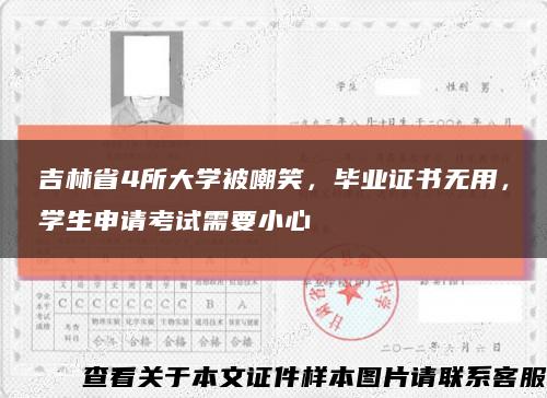 吉林省4所大学被嘲笑，毕业证书无用，学生申请考试需要小心缩略图