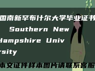 美国南新罕布什尔大学毕业证书样本  Southern New Hampshire University缩略图