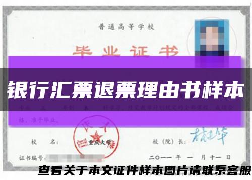 银行汇票退票理由书样本缩略图