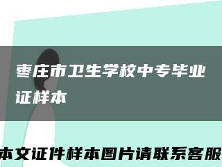 枣庄市卫生学校中专毕业证样本缩略图