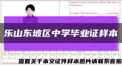 乐山东坡区中学毕业证样本缩略图