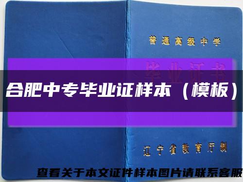 合肥中专毕业证样本（模板）缩略图