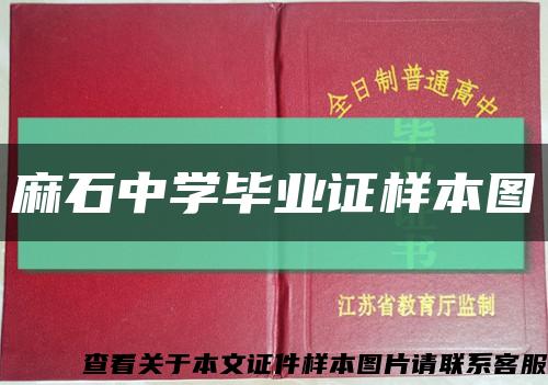 麻石中学毕业证样本图缩略图