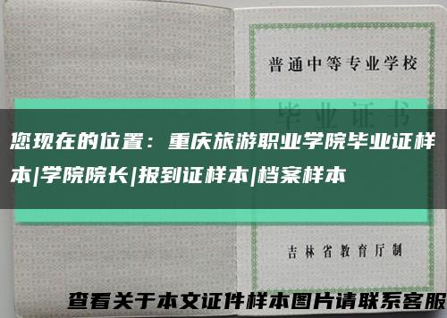 您现在的位置：重庆旅游职业学院毕业证样本|学院院长|报到证样本|档案样本缩略图