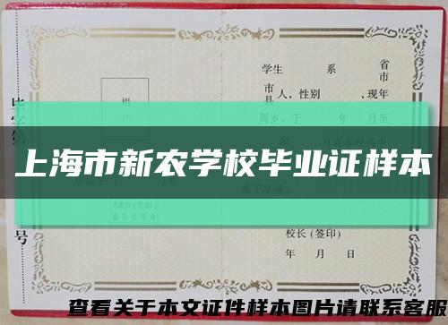 上海市新农学校毕业证样本缩略图