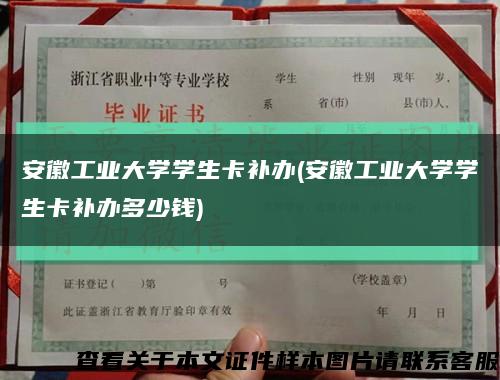 安徽工业大学学生卡补办(安徽工业大学学生卡补办多少钱)缩略图