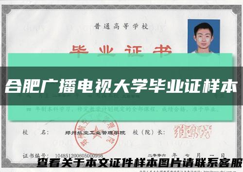 合肥广播电视大学毕业证样本缩略图