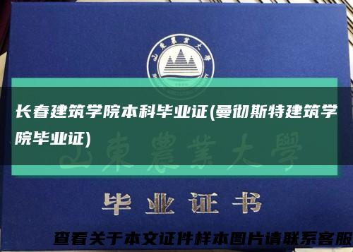 长春建筑学院本科毕业证(曼彻斯特建筑学院毕业证)缩略图