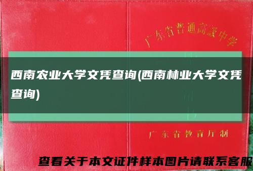 西南农业大学文凭查询(西南林业大学文凭查询)缩略图