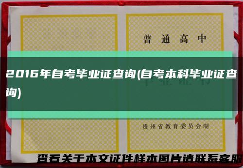 2016年自考毕业证查询(自考本科毕业证查询)缩略图