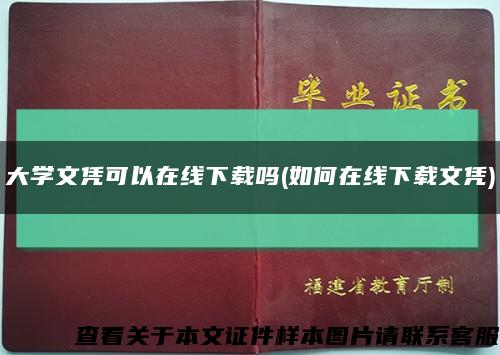 大学文凭可以在线下载吗(如何在线下载文凭)缩略图