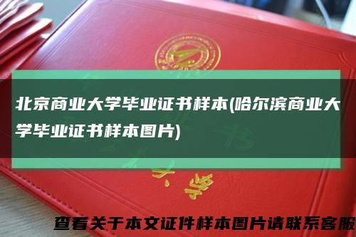 北京商业大学毕业证书样本(哈尔滨商业大学毕业证书样本图片)缩略图