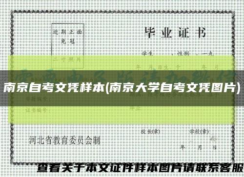 南京自考文凭样本(南京大学自考文凭图片)缩略图