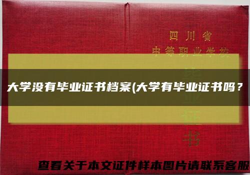 大学没有毕业证书档案(大学有毕业证书吗？缩略图