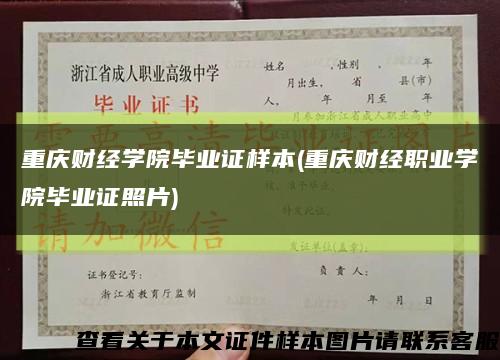 重庆财经学院毕业证样本(重庆财经职业学院毕业证照片)缩略图
