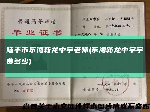 陆丰市东海新龙中学老师(东海新龙中学学费多少)缩略图