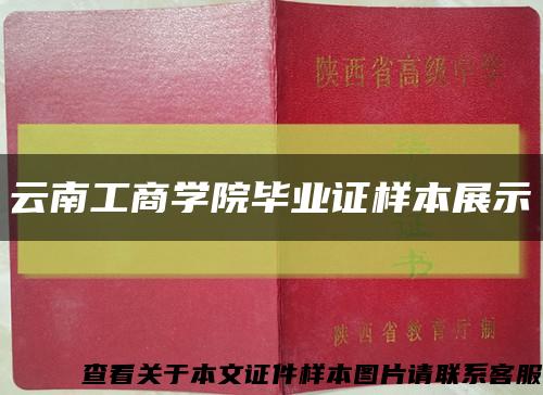云南工商学院毕业证样本展示缩略图