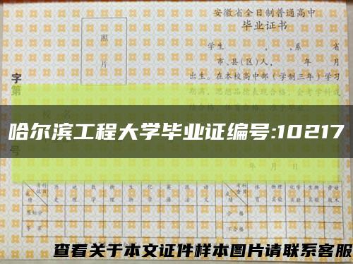 哈尔滨工程大学毕业证编号:10217缩略图