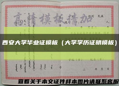 西安大学毕业证模板（大学学历证明模板）缩略图