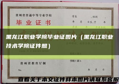 黑龙江职业学院毕业证图片（黑龙江职业技术学院证件照）缩略图