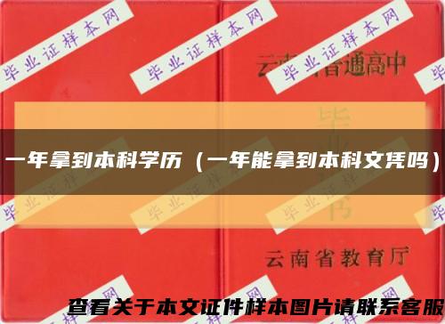 一年拿到本科学历（一年能拿到本科文凭吗）缩略图