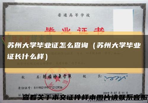 苏州大学毕业证怎么查询（苏州大学毕业证长什么样）缩略图