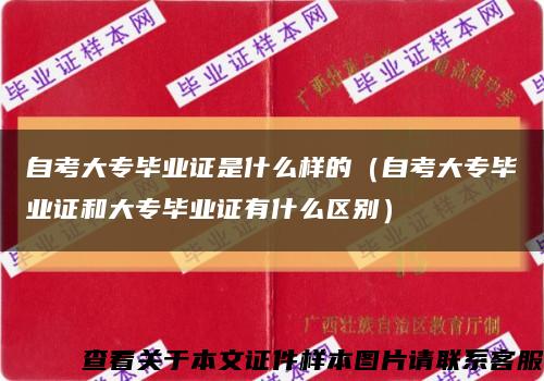 自考大专毕业证是什么样的（自考大专毕业证和大专毕业证有什么区别）缩略图
