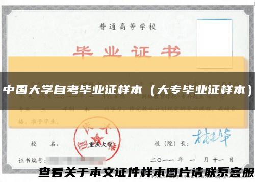 中国大学自考毕业证样本（大专毕业证样本）缩略图