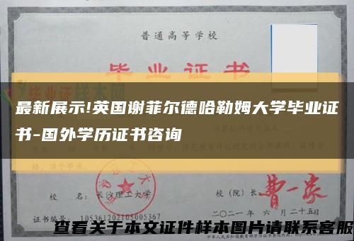 最新展示!英国谢菲尔德哈勒姆大学毕业证书-国外学历证书咨询缩略图