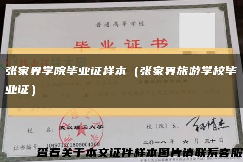 张家界学院毕业证样本（张家界旅游学校毕业证）缩略图