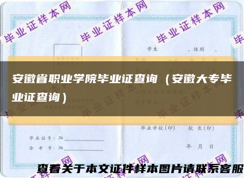 安徽省职业学院毕业证查询（安徽大专毕业证查询）缩略图